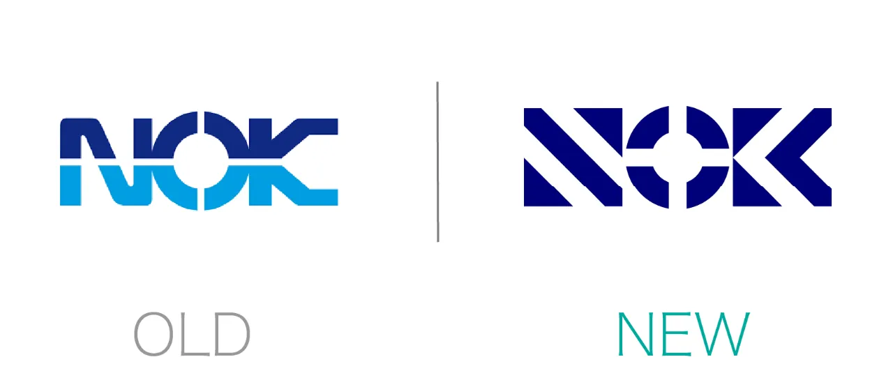 NOK（エヌオーケー）の新旧ロゴデザイン