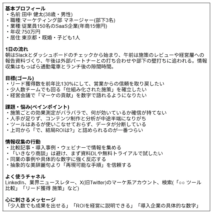 ペルソナの例